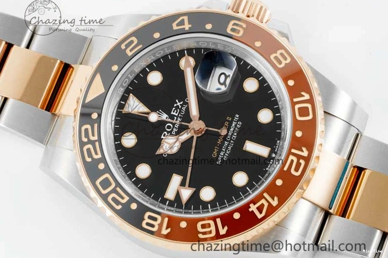 MiroTime 0420 Durable GMT-Master II 126711 CHNR Black Brown Ceramic Clean Factory 1:1 Best Edition on SS RG Bracelet VR 2108